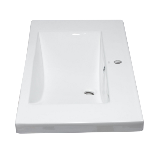 EAGO 40" White Ceramic Drop-In Sink β Rectangular Single Bowl Bathroom Basin BH002