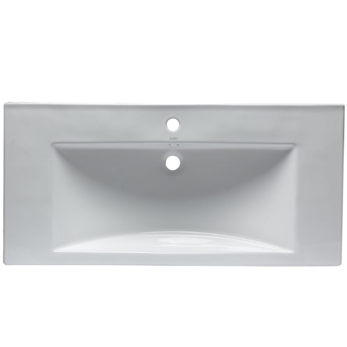 EAGO 40" White Ceramic Drop-In Sink β Rectangular Single Bowl Bathroom Basin BH002
