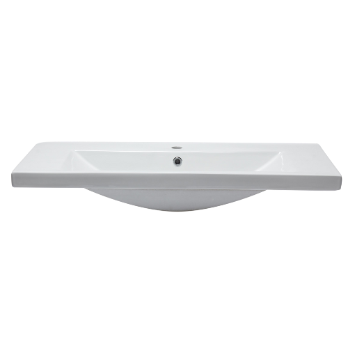 EAGO 40" White Ceramic Drop-In Sink β Rectangular Single Bowl Bathroom Basin BH002