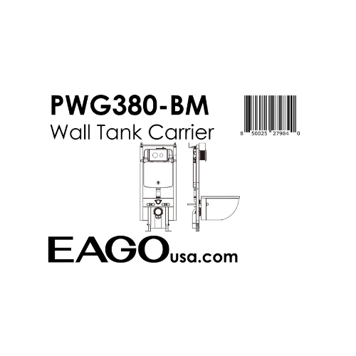 EAGO PWG380 Dual Flush Wall Mounted Toilet Tank Carrier