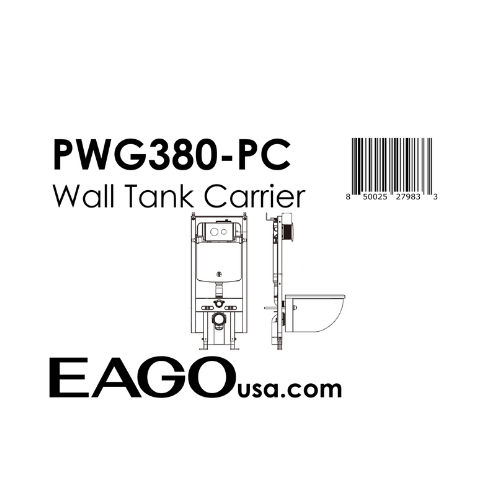 EAGO PWG380 Dual Flush Wall Mounted Toilet Tank Carrier