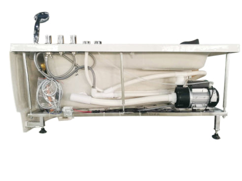 EAGO 59" Corner Whirlpool Bathtub – Single Person | White Acrylic Spa Tub AM161-R