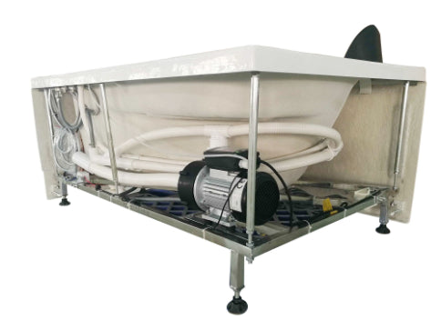 EAGO 59" Corner Whirlpool Bathtub – Single Person | White Acrylic Spa Tub AM161-R