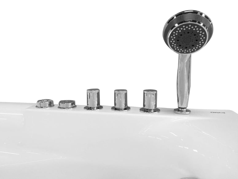 EAGO 59" Corner Whirlpool Bathtub – Single Person | White Acrylic Spa Tub AM161-R