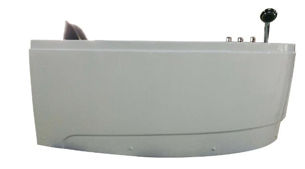 EAGO 59" Corner Whirlpool Bathtub – Single Person | White Acrylic Spa Tub AM161-R