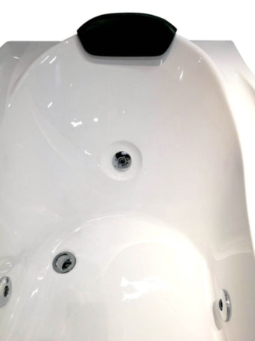 EAGO 6ft Whirlpool Bathtub with Fixtures – Left Facing Drain | White Acrylic Spa Tub AM189ETL-L