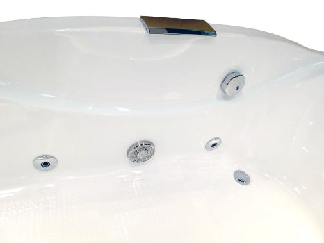 EAGO 6ft Whirlpool Bathtub with Fixtures – Left Facing Drain | White Acrylic Spa Tub AM189ETL-L