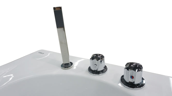 EAGO 6ft Whirlpool Bathtub – Right Drain | White Acrylic Spa Tub with Fixtures AM189ETL-R