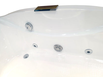 EAGO 6ft Whirlpool Bathtub – Right Drain | White Acrylic Spa Tub with Fixtures AM189ETL-R
