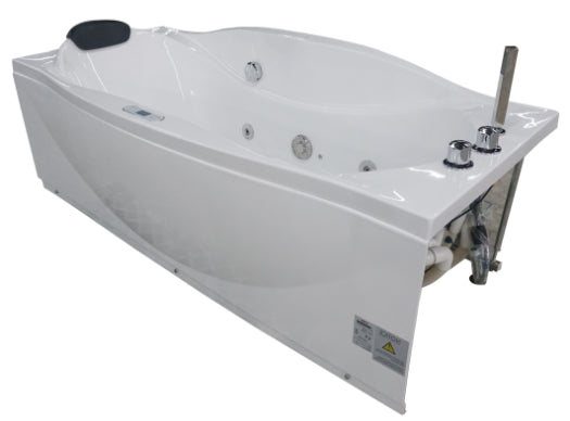 EAGO 6ft Whirlpool Bathtub – Right Drain | White Acrylic Spa Tub with Fixtures AM189ETL-R