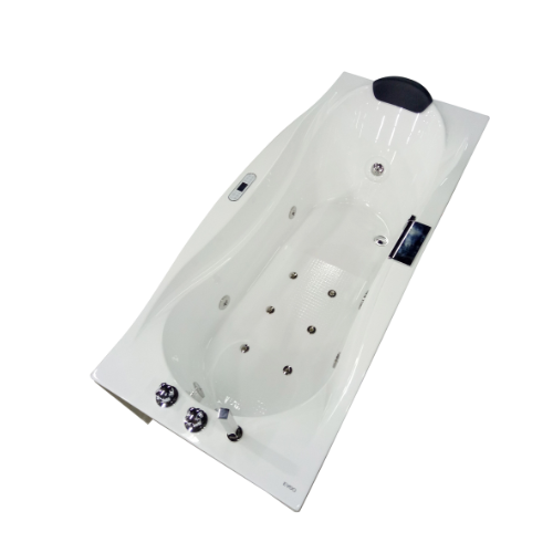 EAGO 6ft Whirlpool Bathtub – Right Drain | White Acrylic Spa Tub with Fixtures AM189ETL-R