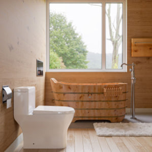 EAGO One-Piece Dual Flush High Efficiency Toilet | White Eco-Friendly Modern Design TB353