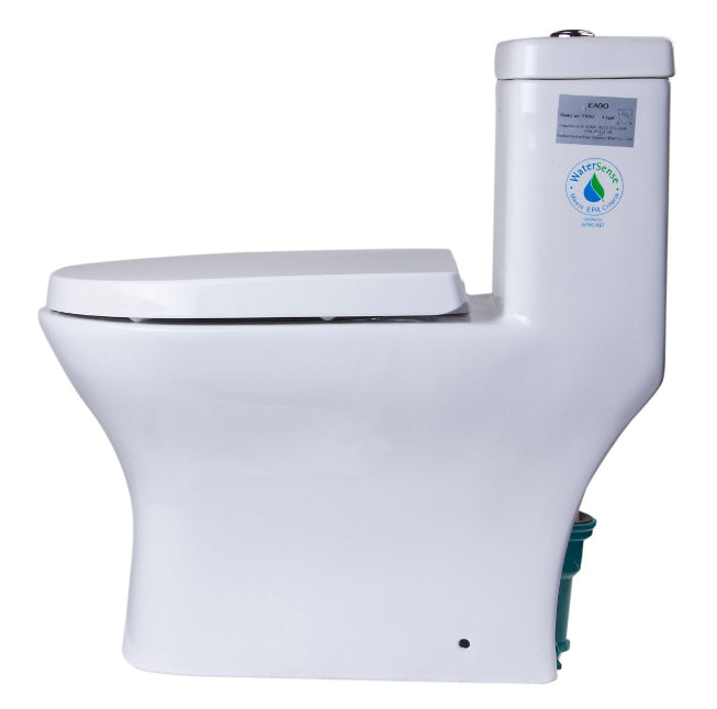 EAGO One-Piece Dual Flush High Efficiency Toilet | White Eco-Friendly Modern Design TB353