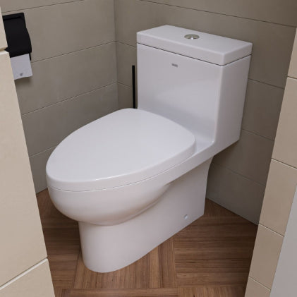 EAGO Dual Flush High-Efficiency Eco-Friendly One-Piece Toilet – White TB359