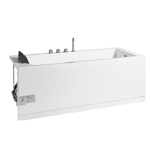 EAGO 5ft Rectangular Whirlpool Bathtub – Right Drain | White Acrylic Spa Tub AM154ETL-R5