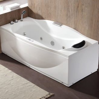 EAGO 6ft Whirlpool Bathtub with Fixtures – Left Facing Drain | White Acrylic Spa Tub AM189ETL-L
