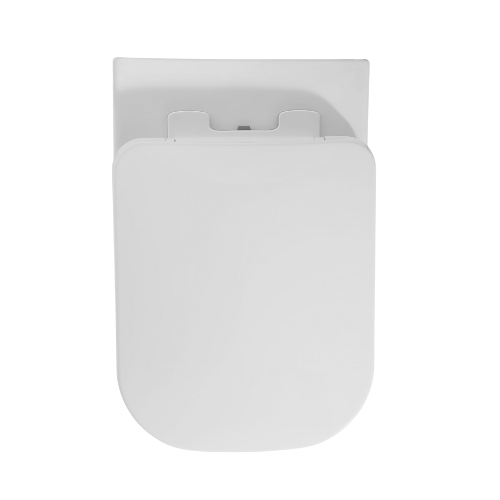 EAGO Modern Wall-Mounted Dual Flush Toilet – White Ceramic Square Bowl WD390