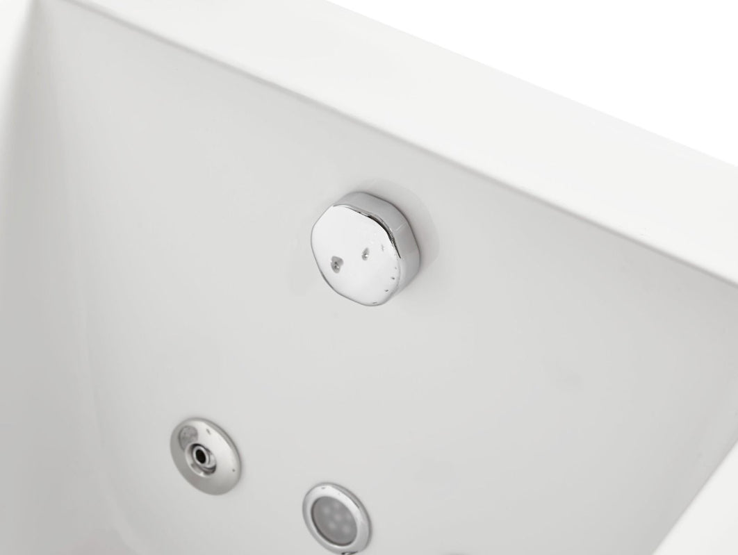 EAGO 5ft Rectangular Whirlpool Bathtub – Right Drain | White Acrylic Spa Tub AM154ETL-R5