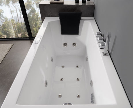EAGO 5ft Rectangular Whirlpool Bathtub – Right Drain | White Acrylic Spa Tub AM154ETL-R5