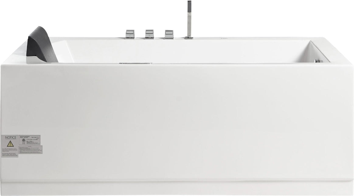 EAGO 5ft Rectangular Whirlpool Bathtub – Right Drain | White Acrylic Spa Tub AM154ETL-R5