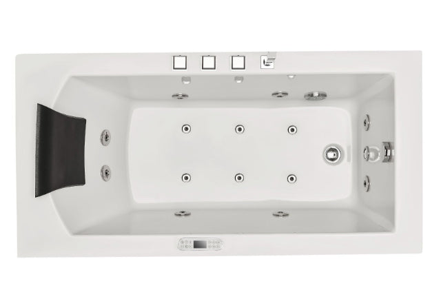 EAGO 5ft Rectangular Whirlpool Bathtub – Right Drain | White Acrylic Spa Tub AM154ETL-R5
