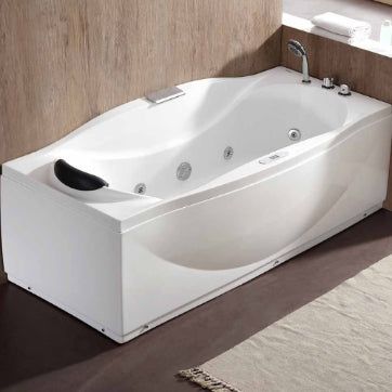 EAGO 6ft Whirlpool Bathtub – Right Drain | White Acrylic Spa Tub with Fixtures AM189ETL-R